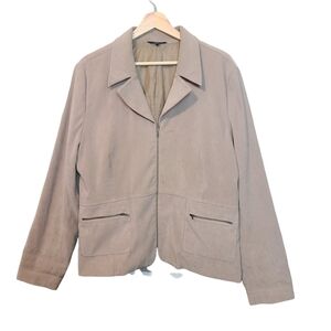 Reitmans brown long-sleeved zip-up blazer coat
